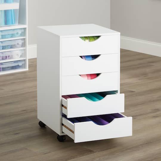 5 Drawer Tower Plastic Organizer Storage Office Cabinet Box Furniture Dresser
